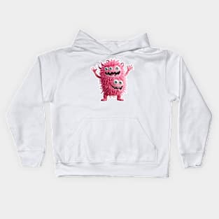 Pink funny monster Kids Hoodie